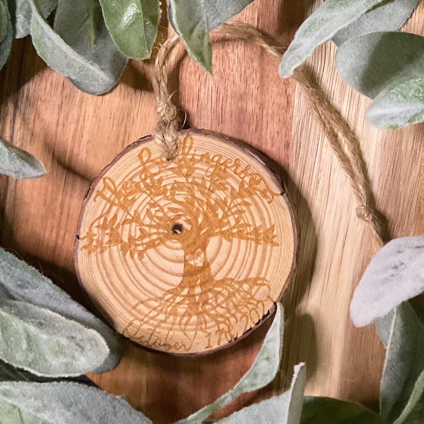 Custom “Family Tree” Wedding Date Ornament