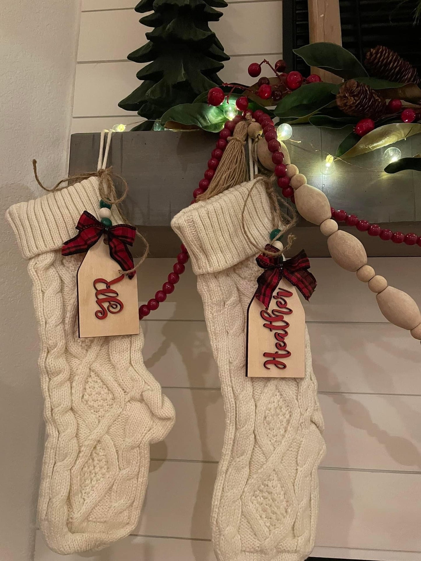 Customizable Wooden Stocking Tags