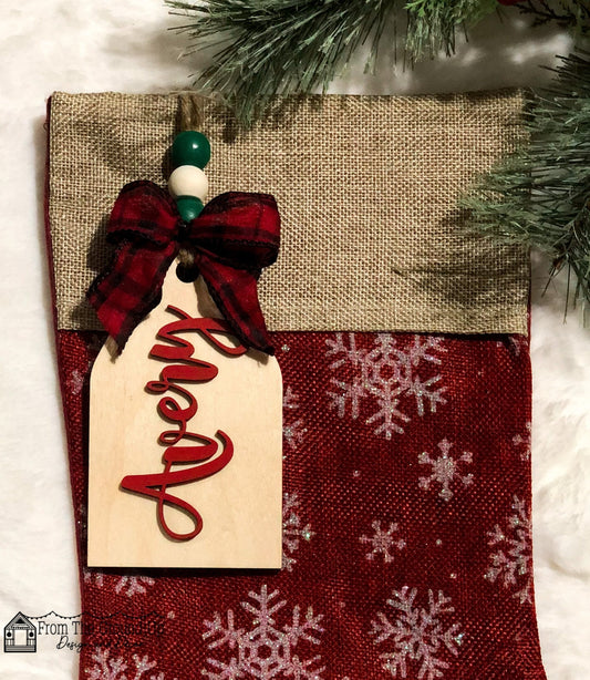 Customizable Wooden Stocking Tags