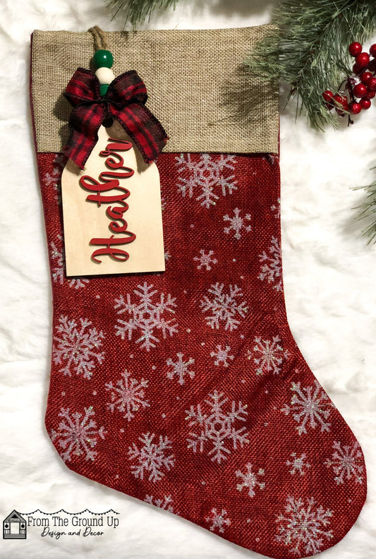 Customizable Wooden Stocking Tags