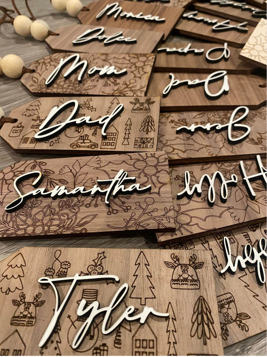 Customizable Engraved Stocking Tags